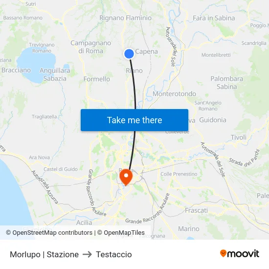 Morlupo | Stazione to Testaccio map