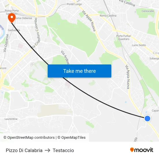 Pizzo Di Calabria to Testaccio map
