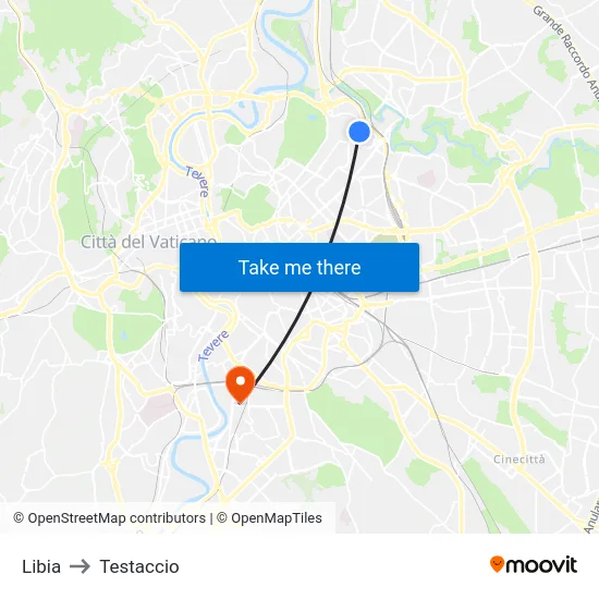 Libia to Testaccio map