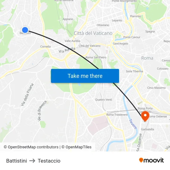 Battistini to Testaccio map