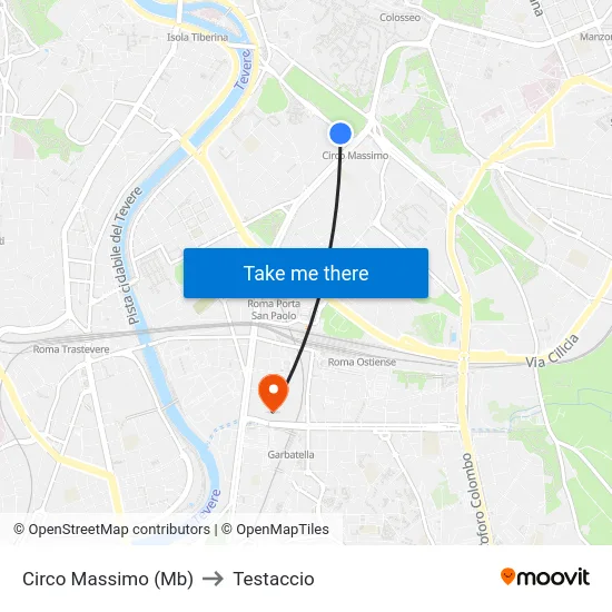 Circo Massimo (Mb) to Testaccio map