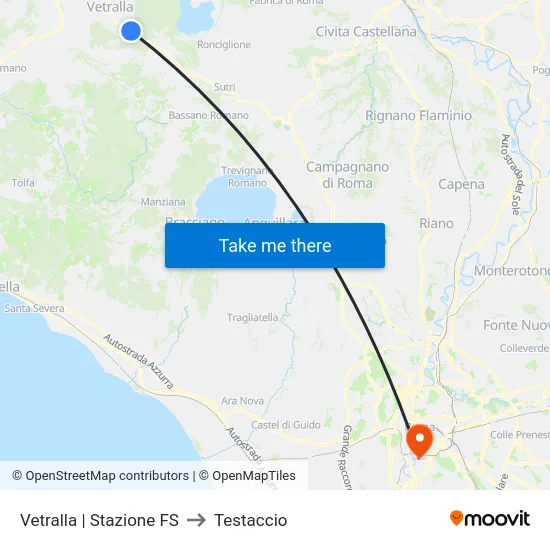 Vetralla | Stazione FS to Testaccio map