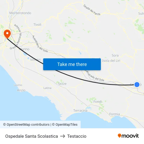Ospedale Santa Scolastica to Testaccio map