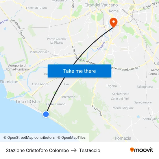 Stazione Cristoforo Colombo to Testaccio map