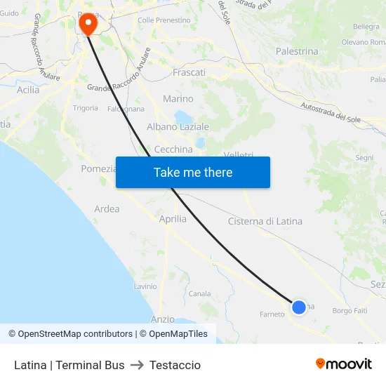 Latina | Terminal Bus to Testaccio map