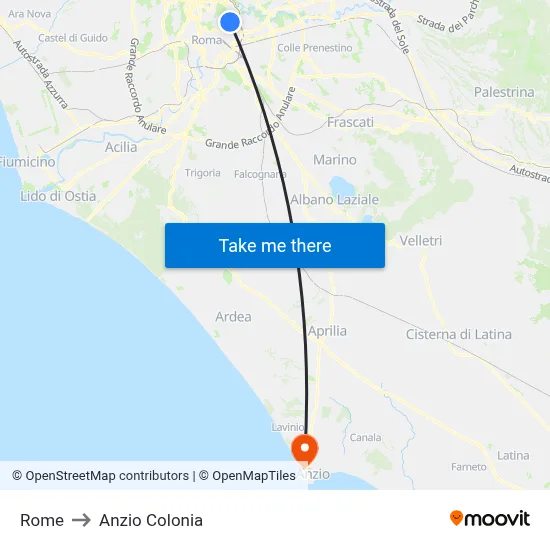 Rome to Anzio Colony map