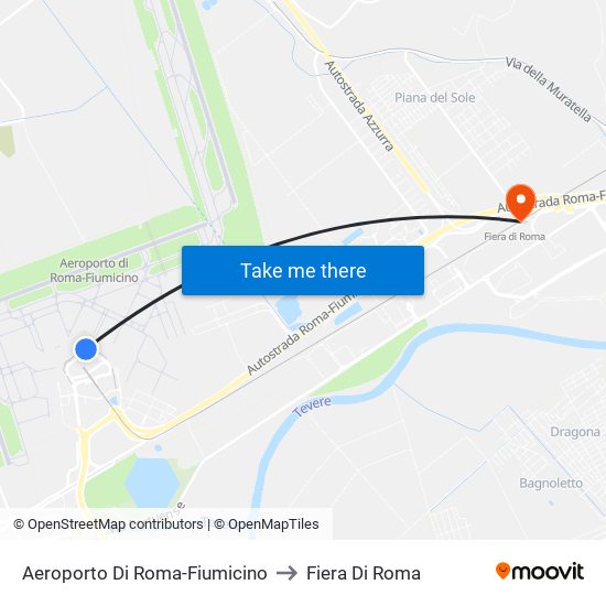 Aeroporto Di Roma-Fiumicino to Fiera Di Roma map