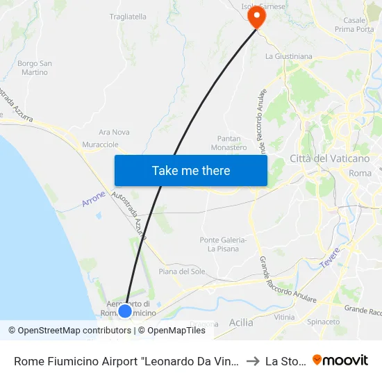 Rome Fiumicino Airport "Leonardo Da Vinci" (Fco) to La Storta map