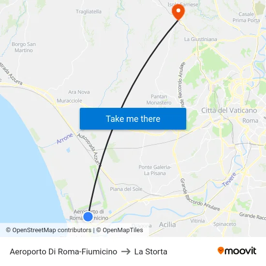 Aeroporto Di Roma-Fiumicino to La Storta map