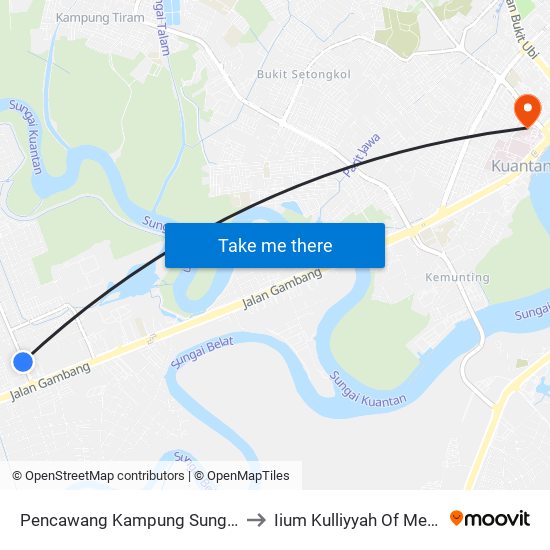 Pencawang Kampung Sungai Isap to Iium Kulliyyah Of Medicine map