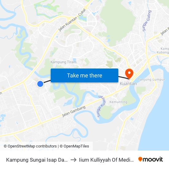 Kampung Sungai Isap Damai to Iium Kulliyyah Of Medicine map
