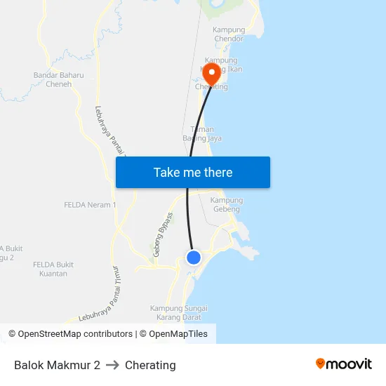 Balok Makmur 2 to Cherating map