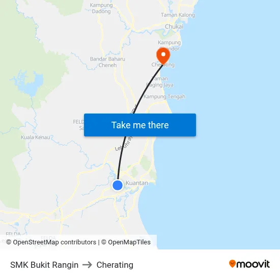 SMK Bukit Rangin to Cherating map