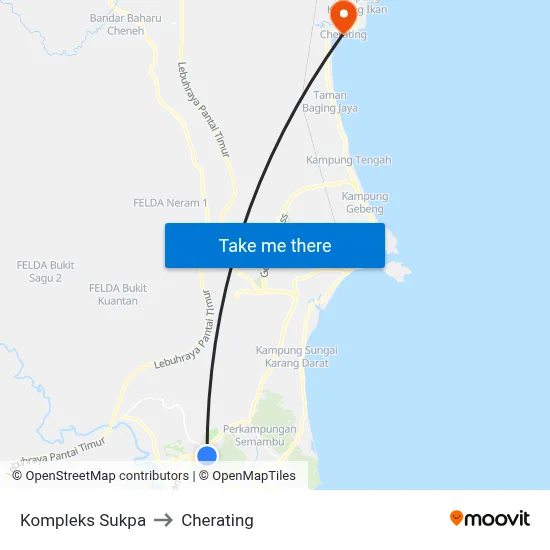 Kompleks Sukpa to Cherating map