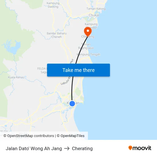 Jalan Dato' Wong Ah Jang to Cherating map