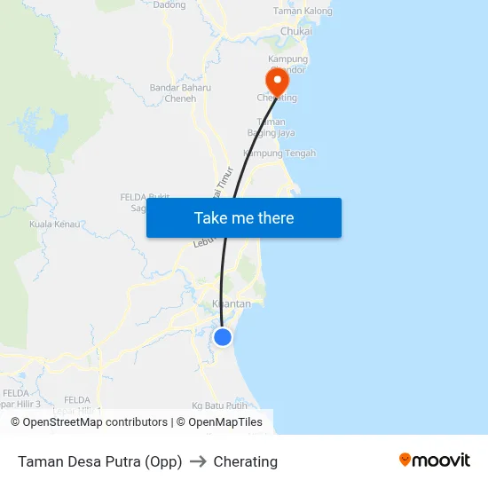 Taman Desa Putra (Opp) to Cherating map