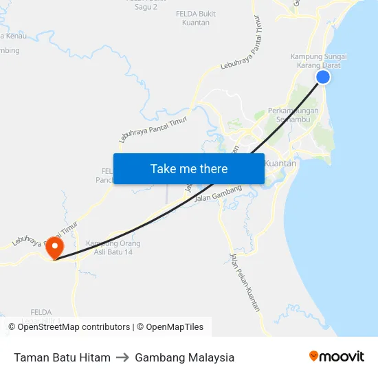 Taman Batu Hitam to Gambang Malaysia map