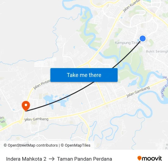 Indera Mahkota 2 to Taman Pandan Perdana map