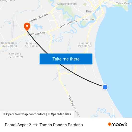 Pantai Sepat 2 to Taman Pandan Perdana map