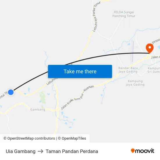 Uia Gambang to Taman Pandan Perdana map