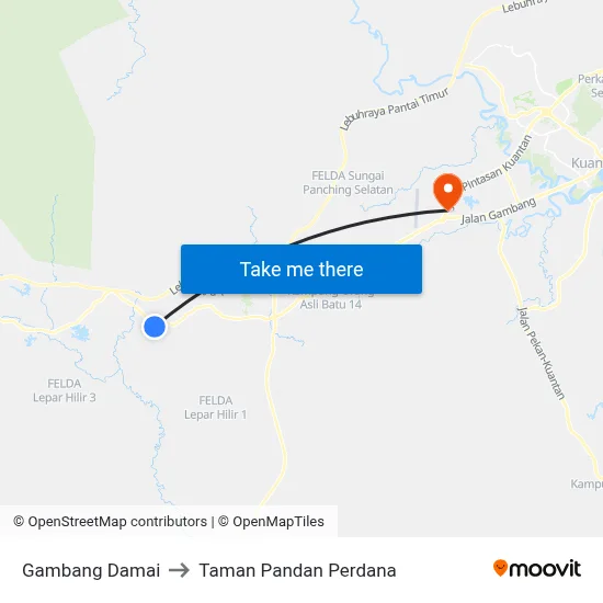 Gambang Damai to Taman Pandan Perdana map