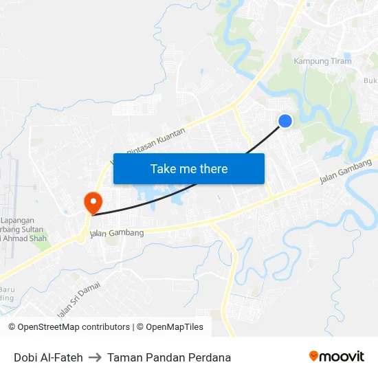 Dobi Al-Fateh to Taman Pandan Perdana map