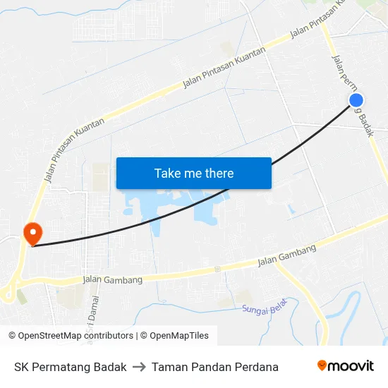 SK Permatang Badak to Taman Pandan Perdana map