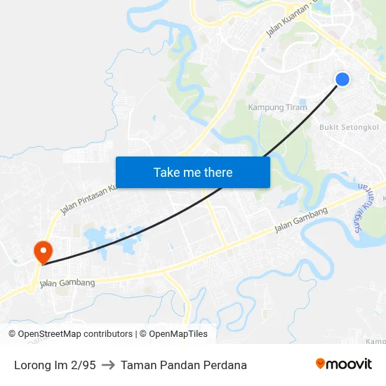 Lorong Im 2/95 to Taman Pandan Perdana map