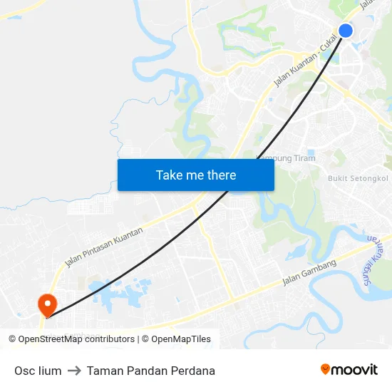 Osc Iium to Taman Pandan Perdana map