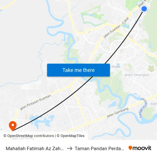 Mahallah Fatimah Az Zahra to Taman Pandan Perdana map