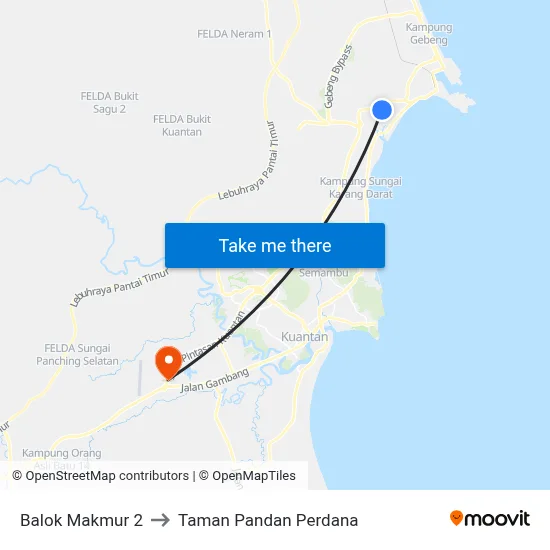 Balok Makmur 2 to Taman Pandan Perdana map