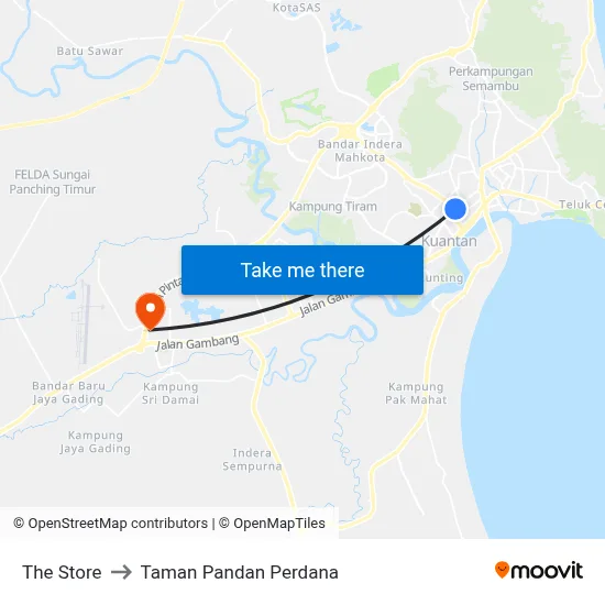 The Store to Taman Pandan Perdana map