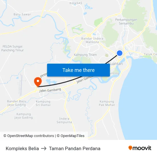 Kompleks Belia to Taman Pandan Perdana map