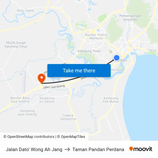 Jalan Dato' Wong Ah Jang to Taman Pandan Perdana map