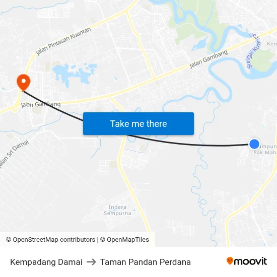 Kempadang Damai to Taman Pandan Perdana map