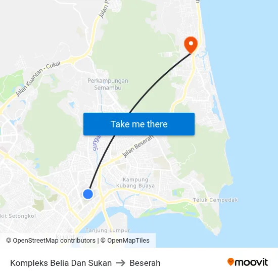 Kompleks Belia Dan Sukan to Beserah map