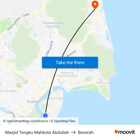 Masjid Tengku Mahkota Abdullah to Beserah map