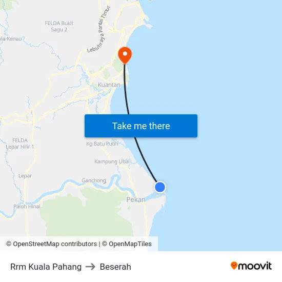 Rrm Kuala Pahang to Beserah map
