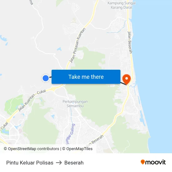 Pintu Keluar Polisas to Beserah map