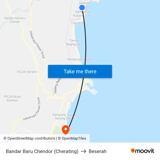 Bandar Baru Chendor (Cherating) to Beserah map