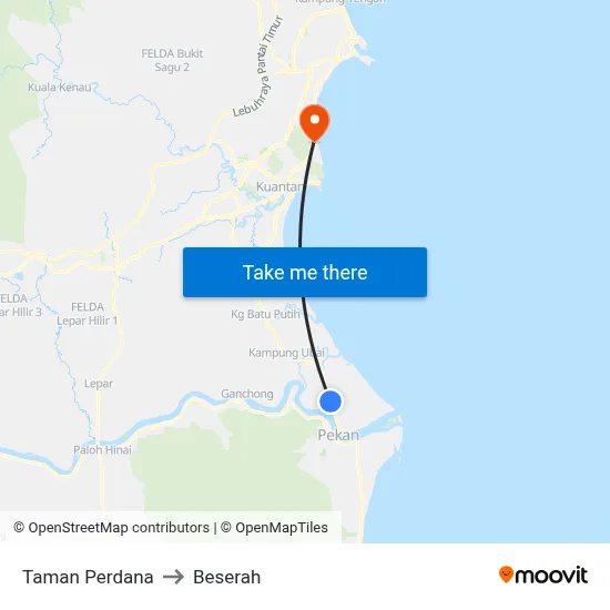 Taman Perdana to Beserah map