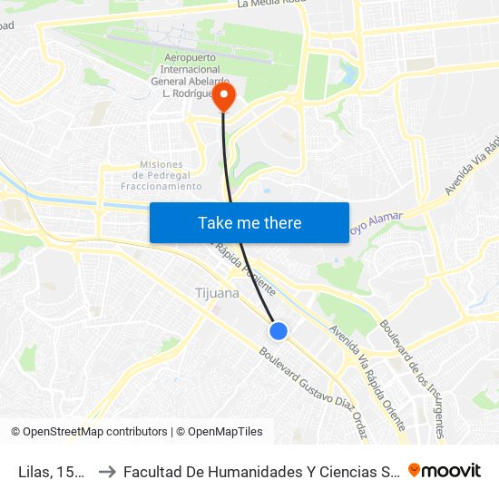 Lilas, 15035 to Facultad De Humanidades Y Ciencias Sociales map