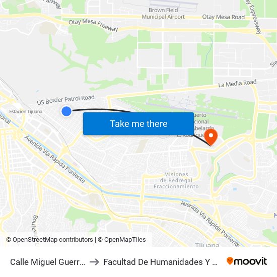 Calle Miguel Guerrero, 11641 to Facultad De Humanidades Y Ciencias Sociales map
