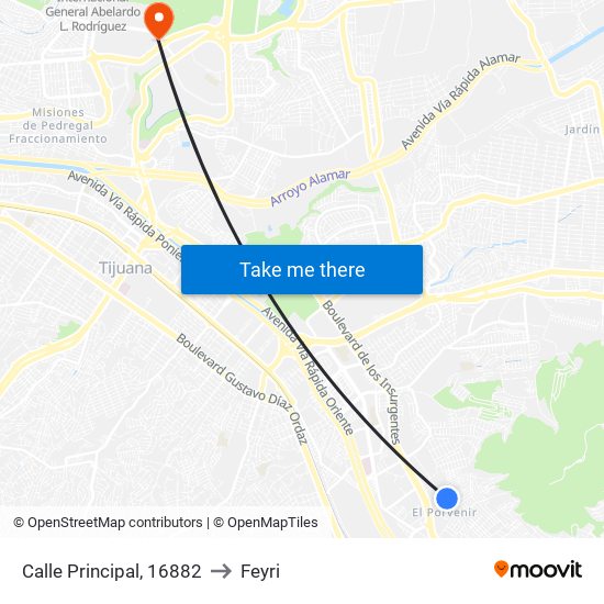 Calle Principal, 16882 to Feyri map