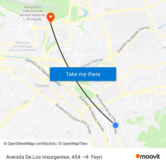 Avenida De Los Insurgentes, 454 to Feyri map