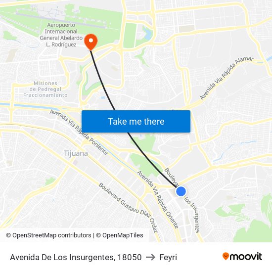 Avenida De Los Insurgentes, 18050 to Feyri map