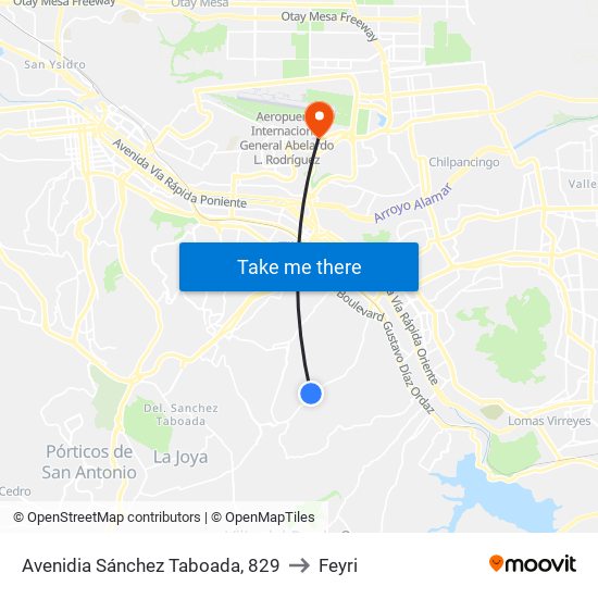 Avenidia Sánchez Taboada, 829 to Feyri map
