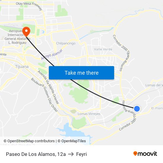 Paseo De Los Alamos, 12a to Feyri map