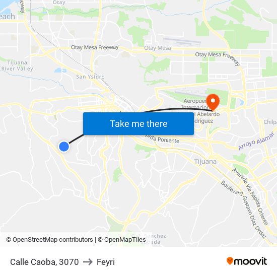 Calle Caoba, 3070 to Feyri map