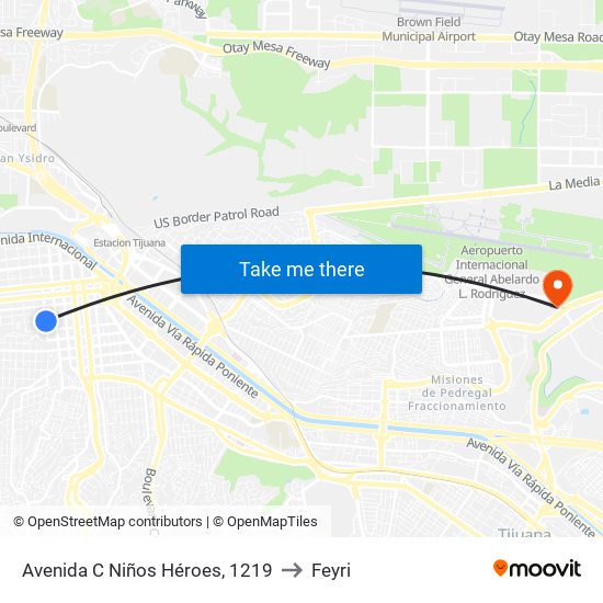Avenida C Niños Héroes, 1219 to Feyri map